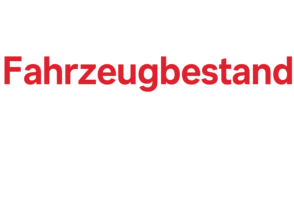 Roter Text "Fahrzeugbestand" auf grauem Hintergrund, leuchtend und verschwommen.